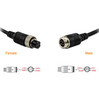 Cable de Extensión de Cobre Puro de 10 Metros con Conector de Aviación de 4 Pines para Cámara de Visión Trasera de Automóvil