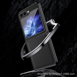 โรงงานฮวนมินขายตรง เคสโทรศัพท์หนังลายข้าวสาลีคุณภาพสูงสำหรับ Samsung Galaxy Z Flip ลด 50% สำหรับโทรศัพท์แบบพับได้ - Product Image 3