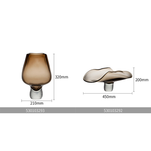 <span class=keywords><strong>Vase</strong></span> et ensemble de bols à fruits en <span class=keywords><strong>verre</strong></span> ambré soufflé à la main, style Mid-Century Modern, pièce maîtresse pour mariage, décoration de table de luxe pour la maison - Product Image 2