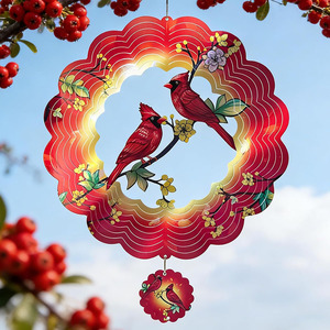 Magnifique éolienne de jardin en acier inoxydable, éolienne 3D en forme d'oiseau, sculpture éolienne pour la cour, le patio, la décoration extérieure suspendue, cadeau - Product Image 1