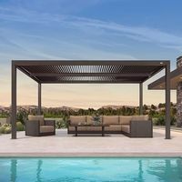 Kit de pergola motorisée en aluminium 6x4m avec toit à lames rétractables, imperméable, écologique, pour jardin, gazebo, abri d'ombrage extérieur
