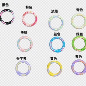 Colorful Dripping <b>Spring</b> <b>Door</b> Buckle Wire Ring Carabiner Keychain Round Zinc Alloy Fashion Pendant Handmade Keychain Material - Product Image 1