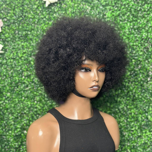 Không Có Ren Phía Trước Tóc Giả Tóc Con Người Trong Cô Gái Tóc Vàng Ngắn Bob Jerry Curl Tóc Giả Bán Buôn Chất Lượng Cao Afro Kinky Xoăn Dài Brazil - Product Image 3