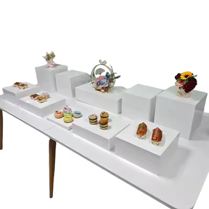 Exhibidores de Alimentos Verticales de Acrílico Blanco, en Forma de Tubo/Cubo/Redondo, para Hoteles y Restaurantes - Product Image 1