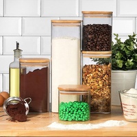 Bocaux en verre de différentes tailles, verrerie de conservation, récipient en verre, rangement de cuisine, pot à épices en verre