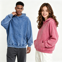 ARTIE Vêtements pour Hommes |   Sweat à capuche épais 420g, style rétro, teinture batik, effet vieilli, poche unie, coupe ample, design délavé, nouveau style, tendance