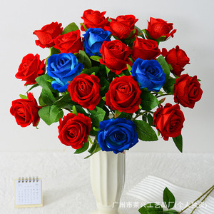 Roses artificielles Laixing en soie, fleurs roses et violettes, décoration de mariage, décoration de la maison, Saint-Valentin - Product Image 5