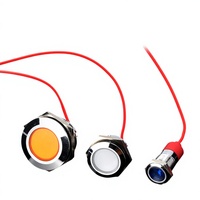 Interrupteur à bouton-poussoir LED en métal 6/8/10/12 mm, 6V 12V 24V, petit modèle avec câble, étanche et anti-poussière