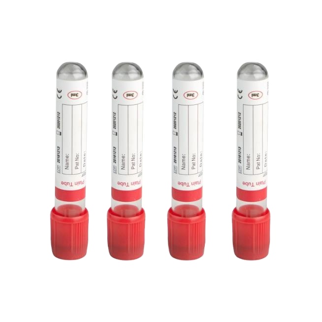 Медицинская одноразовая красная крышка 13*100 мм, вакуумная простая трубка для взятия крови для взрослых с CE ISO