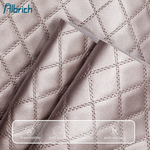Factory Price Diamond Imitation <strong>Quilting</strong> Pvc Recycling Leather, French Terry Rexine Leatherette <strong>Quilted</strong> <strong>Fabric</strong> For Decoration - Product Image 3