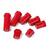 Isolateur rouge haute résistance - Support d'isolation hexagonal à écrou pour énergie nouvelle basse tension, poteau d'isolation ignifuge