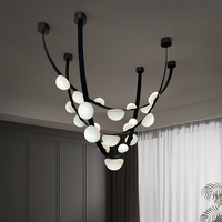Lustre en albâtre à grandes branches courbes, design artistique avec bras torsadé, de haute qualité, pour projet d'ingénierie, hôtel et décoration intérieure
