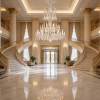 Lustre de mariage suspendu en cristal européen, luminaires suspendus longs pour hôtels de luxe, lustre américain de luxe pour hall d'entrée