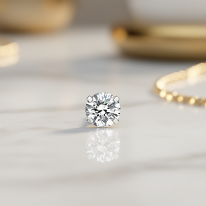 Orecchini a lobo E1377 con diamante taglio brillante rotondo da 5 mm, montatura a griffe, gioielli classici unisex di alta qualità - Product Image 2