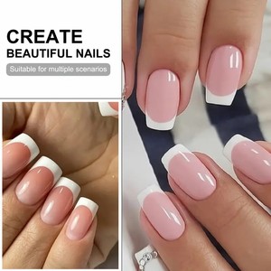 120 Uds puntas de <span class=keywords><strong>uñas</strong></span> de Gel suave francés cuadradas preformadas <span class=keywords><strong>uñas</strong></span> postizas transparentes <span class=keywords><strong>blancas</strong></span> acrílicas cortas - Product Image 6