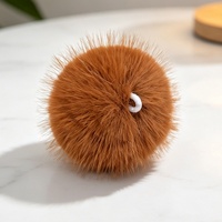 Pompon en fourrure artificielle coloré de 6 cm, fait main, pour accessoires de cheveux, accessoires vestimentaires, décoration de vitrine