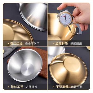 Stainless Steel Salad Bowl Gold Color Stackable Microwave Safe For Party Dessert Serving - Product Image 4