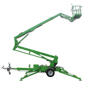 16M 20M דיזל בנזין כוח טלסקופי cherry picker פלטפורמת עבודה אווירית מעלית בום נגררת לחיתוך עצים