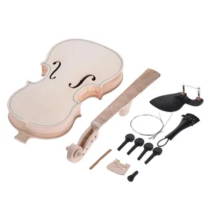 Violín DIY hecho a mano sin terminar para 1/2, violín acústico, parte posterior de Arce, parte superior de abeto, juego de cuerdas - Product Image 3