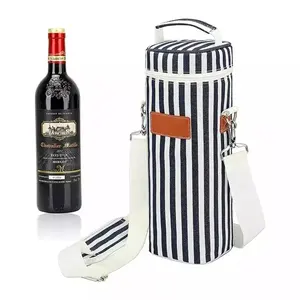 Bolsa térmica acolchoada para vinho, bolsa transportadora para garrafa única