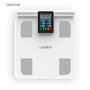 Leaone branco 8 Eletrodos Gordura Corporal Monitor Health Analyzer Escala com Smartphone App