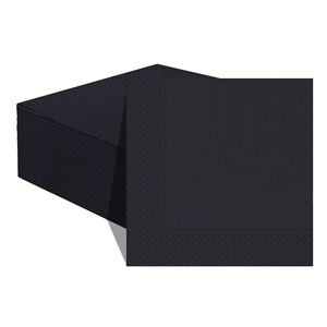 Serviettes de table jetables de luxe en papier noir avec logo personnalisé, finition gaufrée et impression sérigraphique pour restaurants, vente en gros - Product Image 2