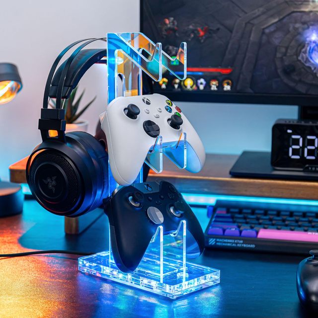 New Acrylic for Ps5 Universal Game Controller and Headphone Stand Two-In-One with OEM logo