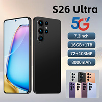 Smartphone S26 Ultra 5G Android 15 Écran LCD 7,3 pouces 120Hz 16 Go de RAM 1 To de ROM Appareil photo 108MP Batterie 8000 mAh