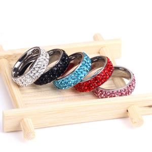 Anillos de Compromiso de Acero Inoxidable de Alta Calidad para Mujer, Anillo de Boda Dorado Brillante, Anillo de Pareja con Circonita de Colores - Product Image 6