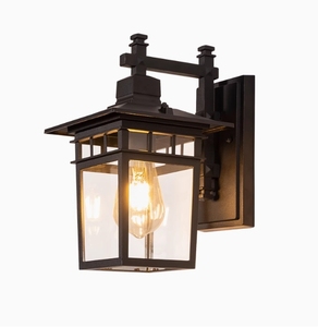 Lampe murale classique noire mate antirouille avec base E26 pour balcon et couloir - Product Image 3