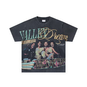 T-shirt girocollo oversize da <span class=keywords><strong>uomo</strong></span> in cotone Valley Dreams con stampa grafica vintage per streetwear estivo - Product Image 5