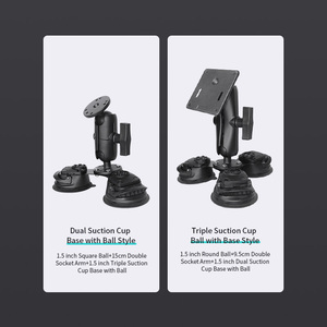 Supports de fixation VIN Twist-Lock à double ventouse avec adaptateur à dégagement rapide et plaque ronde avec boule de taille C de 1,5 pouces pour pare-brise - Product Image 2