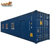 Bureau mobile modulaire en conteneur de 40 pieds HC High Cube pour chantier de construction, structure en acier durable avec fenêtres et climatisation