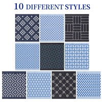 Kit de couture Sashiko : Motifs en tissu hydrosoluble et gabarits PET pour la réparation de denim et la broderie patchwork DIY