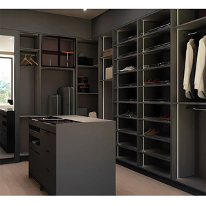 Armoire de rangement SYBELL avec portes coulissantes en bois pour vêtements et chaussures, idéale pour la chambre à coucher - Product Image 1