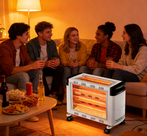 โรงงานผลิตเครื่องทำความร้อนยอดนิยม รุ่น QHW-2000 กำลังไฟ 2000 วัตต์ 5 หลอด 360 องศา °   ระบบป้องกันการเอียง ดีไซน์ 4 ล้อ พร้อมสำหรับโครงการ SKD - Product Image 3