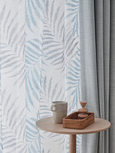 Promozione Su Misura di Colore di Modo damasco teal Blu Foglia di Salice Modello Europeo Tessuto di Lino Puro soggiorno chiesa <span class=keywords><strong>tende</strong></span> - Product Image 5