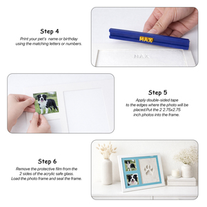Kit de Marco de Recuerdo con Huella de Pata de Mascota Personalizado, en Oferta, con Arcilla No Tóxica, Marco para Exhibición de Fotos de <span class=keywords><strong>Huellas</strong></span> de Perro, con Paspartú de 3 Colores - Product Image 6