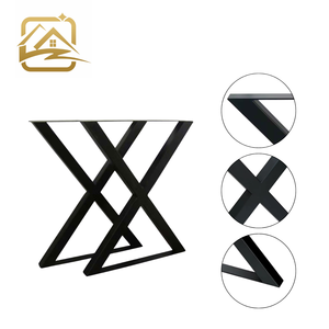 Patas de sofá de metal de lujo, personalizadas de fábrica OEM, de alta resistencia, negras, cuadradas, en forma de X, patas de hierro para muebles, económicas para escritorio - Product Image 2