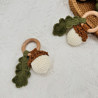 Hochet apaisant pour bébé fait à la main sans BPA hochet en bois nouveau-né beaux jouets de dentition au Crochet