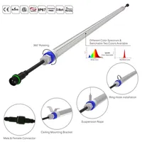 Lumière LED intelligente étanche IP67 de type T8 pour élevages avicoles et bovins, compatible Triac AC100-240V, dimmable 0-10V, garantie 5 ans