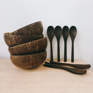 ชามกะลามะพร้าวธรรมชาติเป็นมิตรต่อสิ่งแวดล้อมทำจากกะลามะพร้าวและช้อนเวียดนาม - Product Image 6