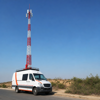 Tour d'antenne télescopique push-up pour l'extension du signal radioamateur et Wi-Fi, mât télescopique portable en acier avec trépied