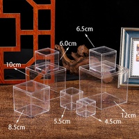 Boîte à bonbons en plastique transparente carrée avec logo personnalisé Boîte de rangement pour paquet cadeau Boîte à bonbons en plastique pour cadeaux de fête de mariage
