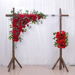 XA大花束婚礼人造橙色玫瑰花球60厘米绿色丝绸桌中心件