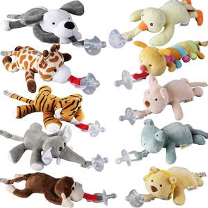 Jouet de confort en <span class=keywords><strong>peluche</strong></span> personnalisé pour animaux, pingouin, éléphant, licorne, avec <span class=keywords><strong>attache</strong></span> de sucette amovible, jouet en <span class=keywords><strong>peluche</strong></span> pour bébé - Product Image 1