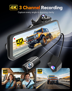 Wolfbox G900TriPro Dealer 4K+2.5K+1080P 3 Channel Cabin Monitor Mirror Dash Cam 4k Black Without Card G900TriPro Dash - Product Image 4