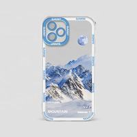 Coque de téléphone antichoc en TPU avec motif soleil levant, montagne enneigée et coucher de soleil pour iPhone 16 15 14 Plus 13 12 11 Pro Max Xs Xr