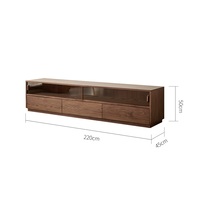Moderno Mueble para TV de Madera de Nogal Negro Norteamericano, Duradero y Ecológico, para Sala de Estar y Dormitorio, Directo de Fábrica