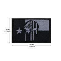 Patch brodé Crâne de la Croix Rouge avec fixation auto-agrippante, patch décoratif en tissu
